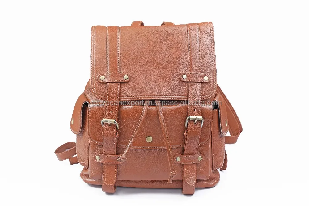 Best Selling Products Stylish Genuine Leather Laptop Backpack School Backpack Bag For Sale At Best Price