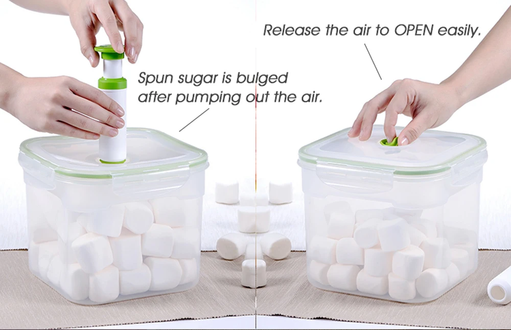 Multifunctional Cheap Custom Transparent Reasuable Food Grade Vacuum Food Storage Clear Plastic Box with Portable Pump