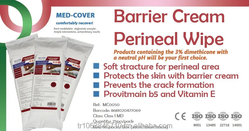 Perineal Area Cleaning Wipe with Barrier Cream, Incontinence Care Wipe