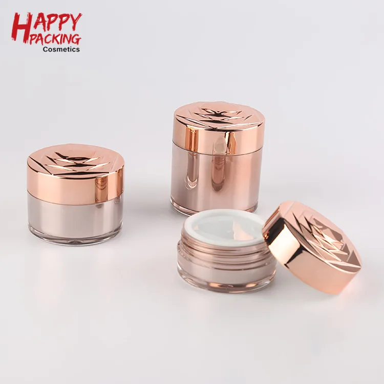 Luxury Beautiful Rose Gold Cosmetic Jar For Acrylic Cream Jars Wholesale