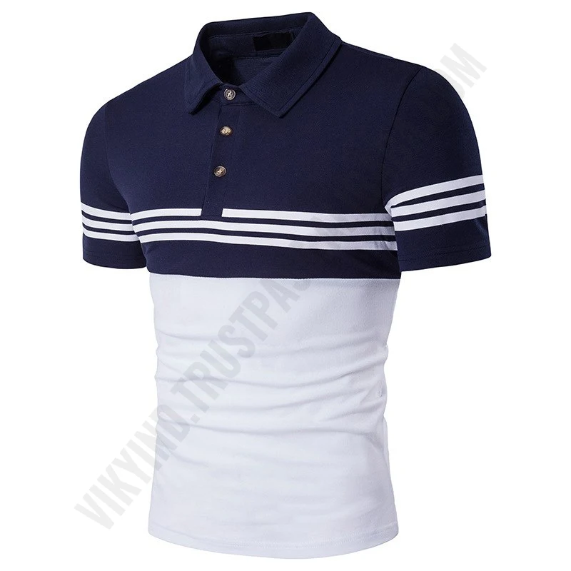 High Quality brand New arrival summer Men Casual Striped Polo Shirt