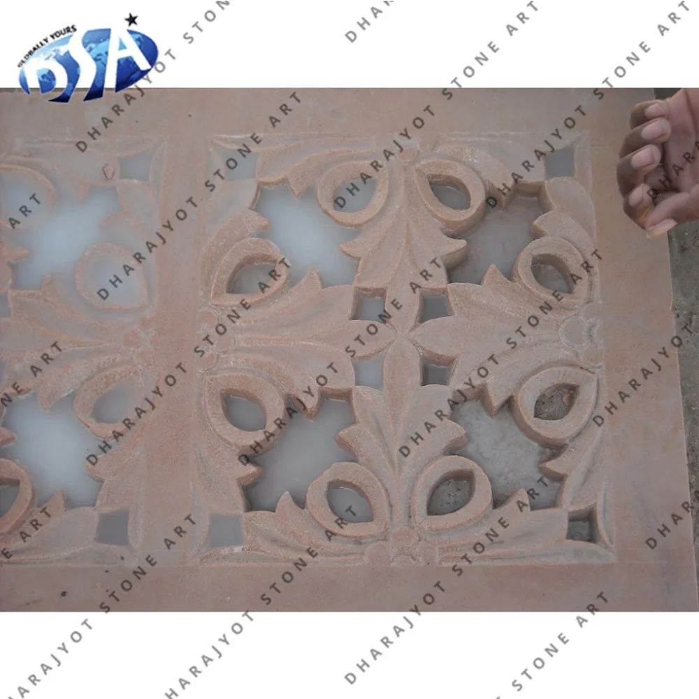 
Pink Sandstone Outdoor Panel Jali Decor 
