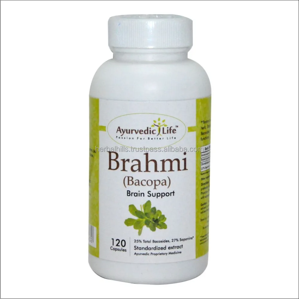 
Ayurvedic Life Brahmi / Bacopa capsule, 300 mg 120 capsule for brain function and hair growth. 