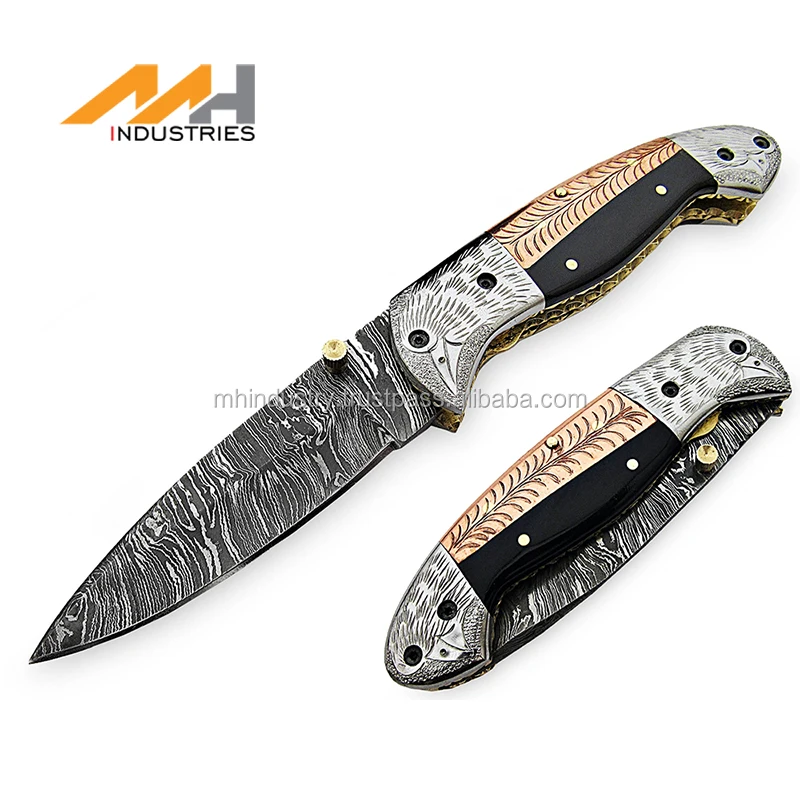 Дамасский Боуи нож ручной работы ODM, нож с трекером Kukri