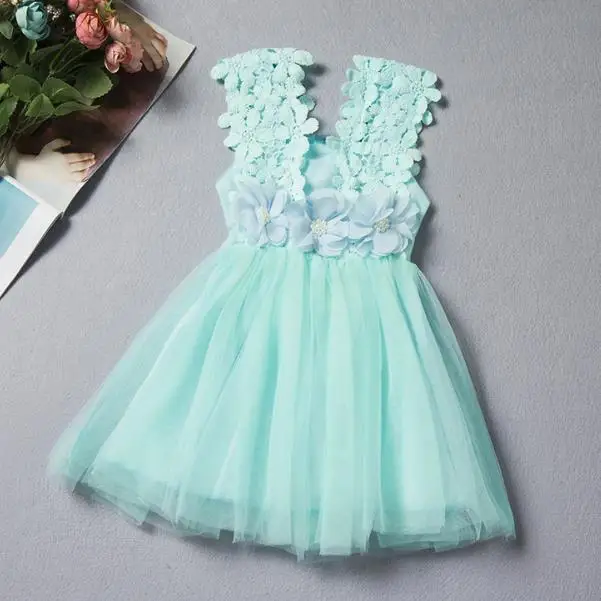 cy50251a  Baby Girls Party Dresses Children Sleeveless Kids Party Wear Dresses