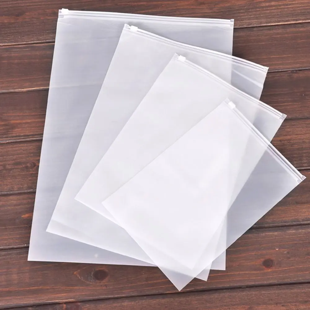 Slider PE clear transparent reusable/ Plastic polypropylene poly bag packaging for clothes