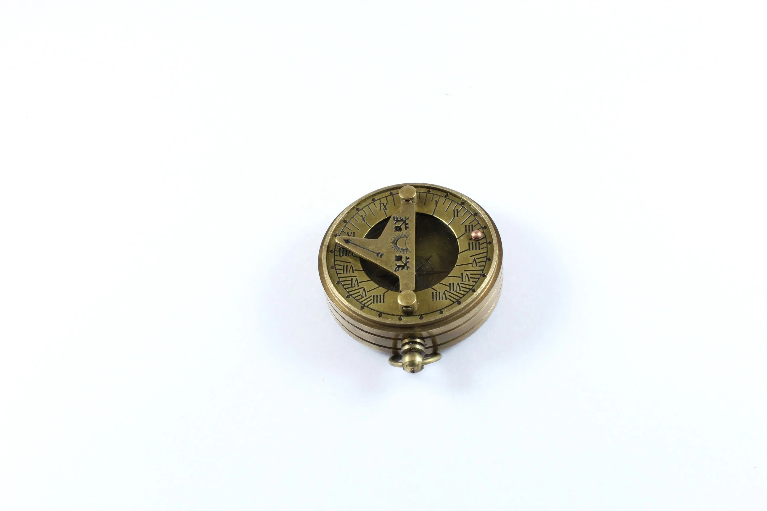 The Merry Rose London 1511-1545 Vintage Finish Brass Compass, World time Indicator in Leather Case.