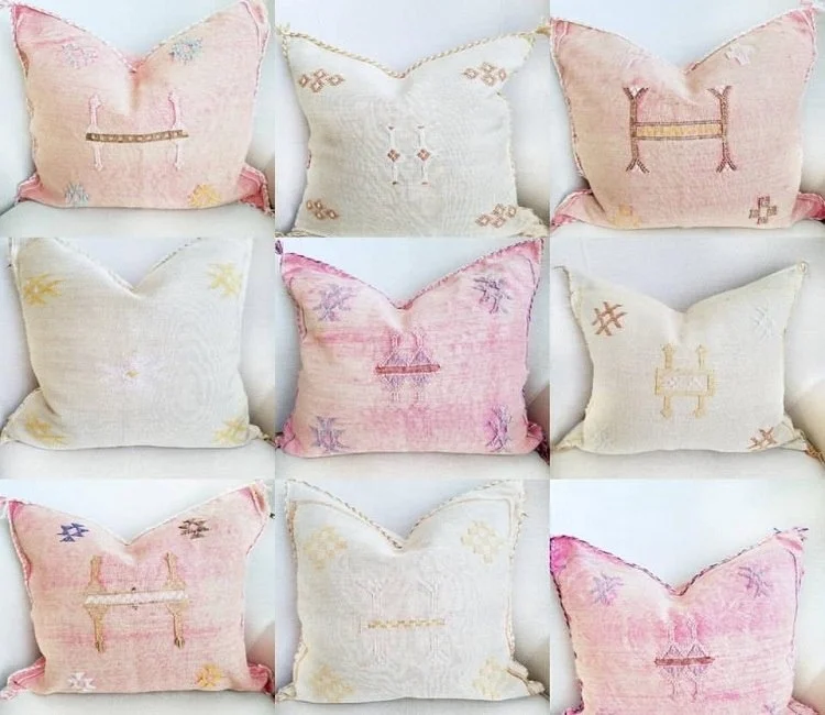 
Vintage Handmade Cactus Silk PillowS 