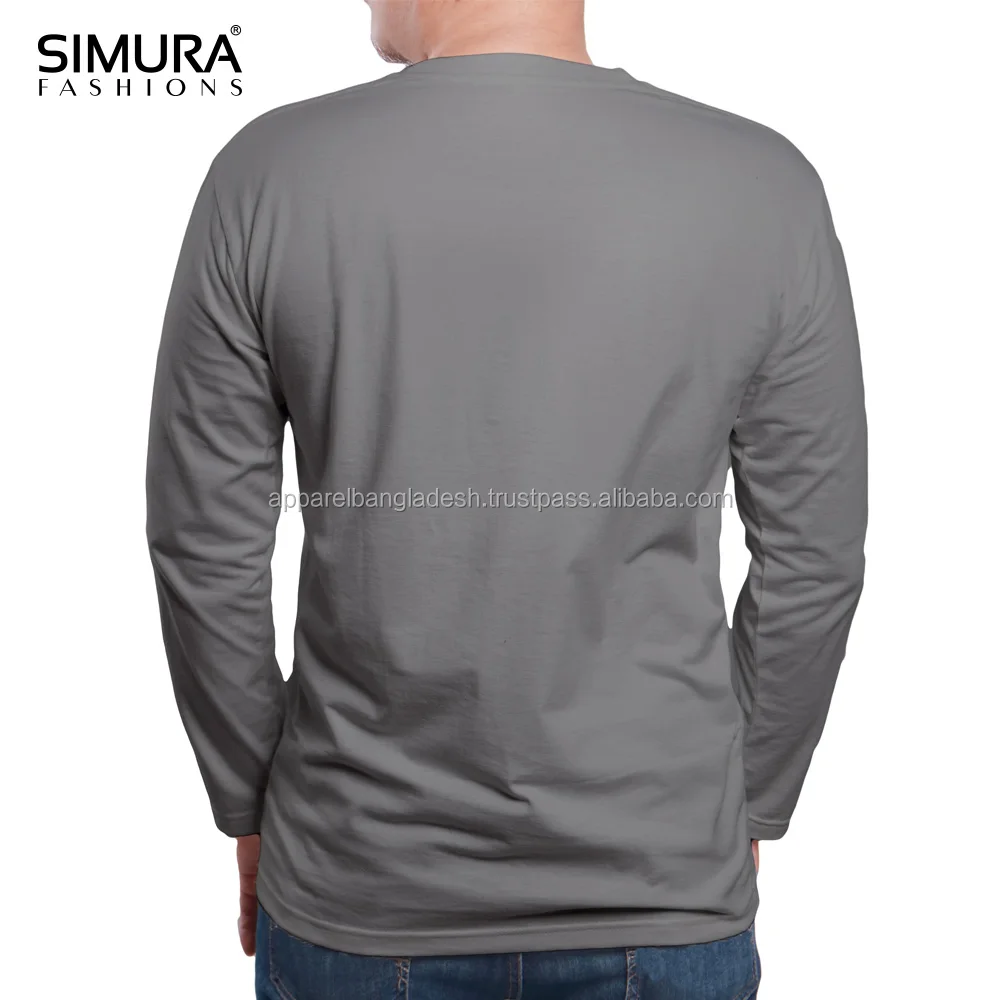  100% хлопок стандартное качество однотонная Джерси повседневная одежда мужская футболка с длинным рукавом платье