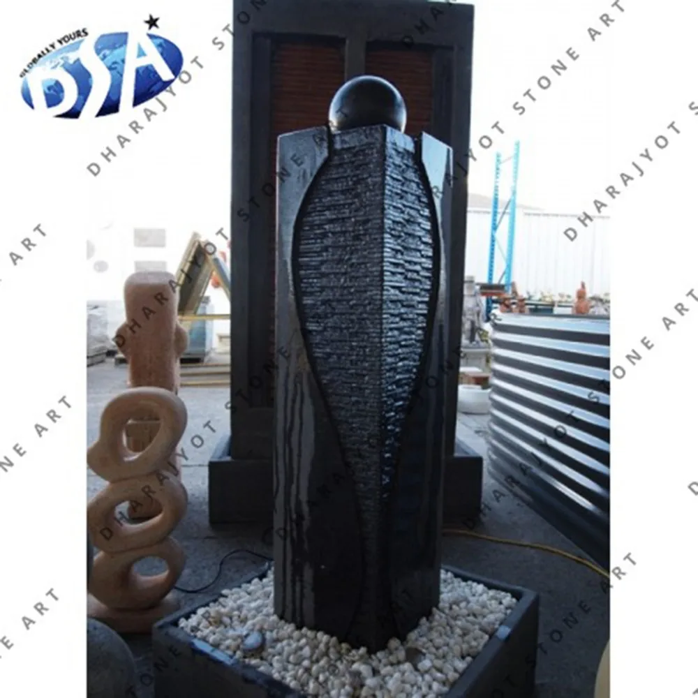 unique outdoor black granite water fountains