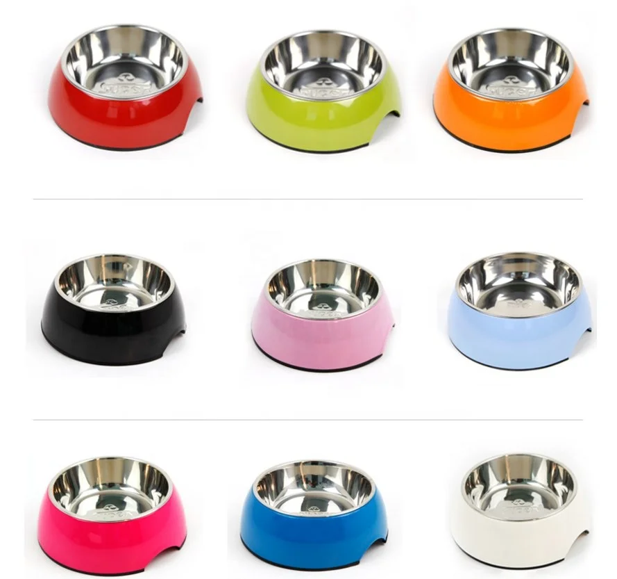king  international  Small  Size  Pet  Bowl  Stainless  Steel  Melamine  Cat  Dog  Puppy  Food  Feeder  Dish  Bowls pets empire