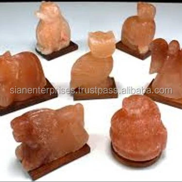 Illuminate with Whimsy Himalayan Rabbit Salt Lamp with Bulb and Power Cord - Pink Animal Shape by Sian Enterprises