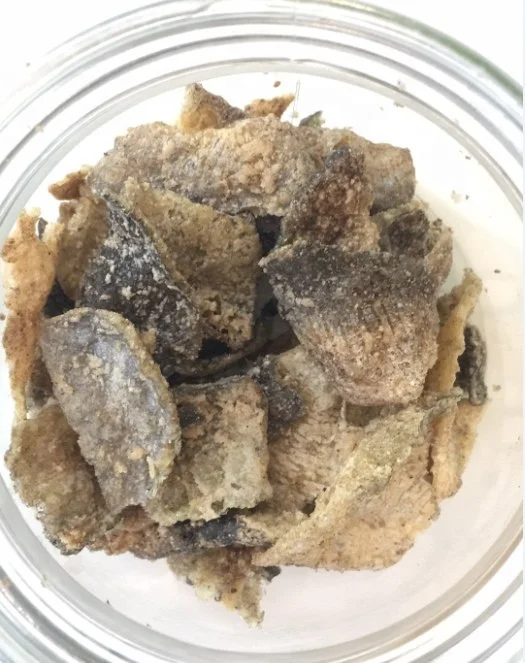 DRIED FISH SKIN / CRISPY FISH SKIN/ FISH SKIN SNACK - DRIED FISH SKIN NO SPICES FROM VIETNAM