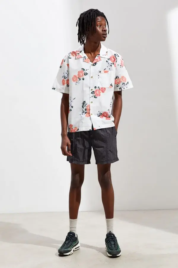 MGOO Floral coconut button up shirt Custom screen print rayon hawaiian shirt