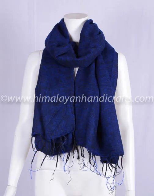 Denim Dark Blue Tibetan Land Loom Shawl HYWSM 531
