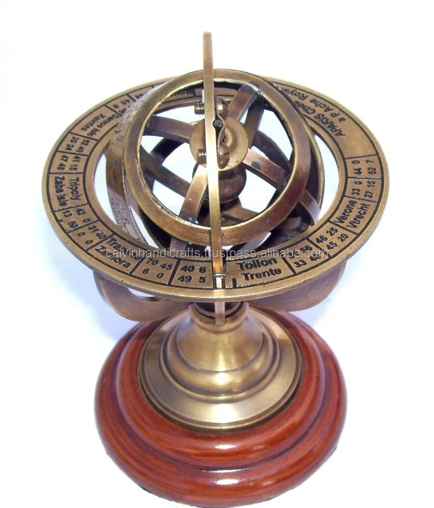 Морская Античная латунная подмышка Сфера мир шар палисандр декор для стола латунь РАШИ маленький размер CHGLOB25002