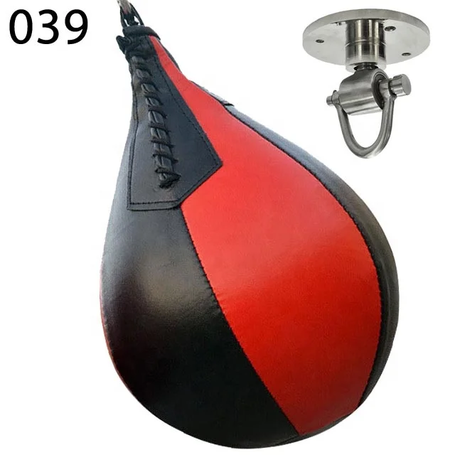 Leather Speed Ball & Swivel Boxing Punch Bag Punching Training MMA Speedballs