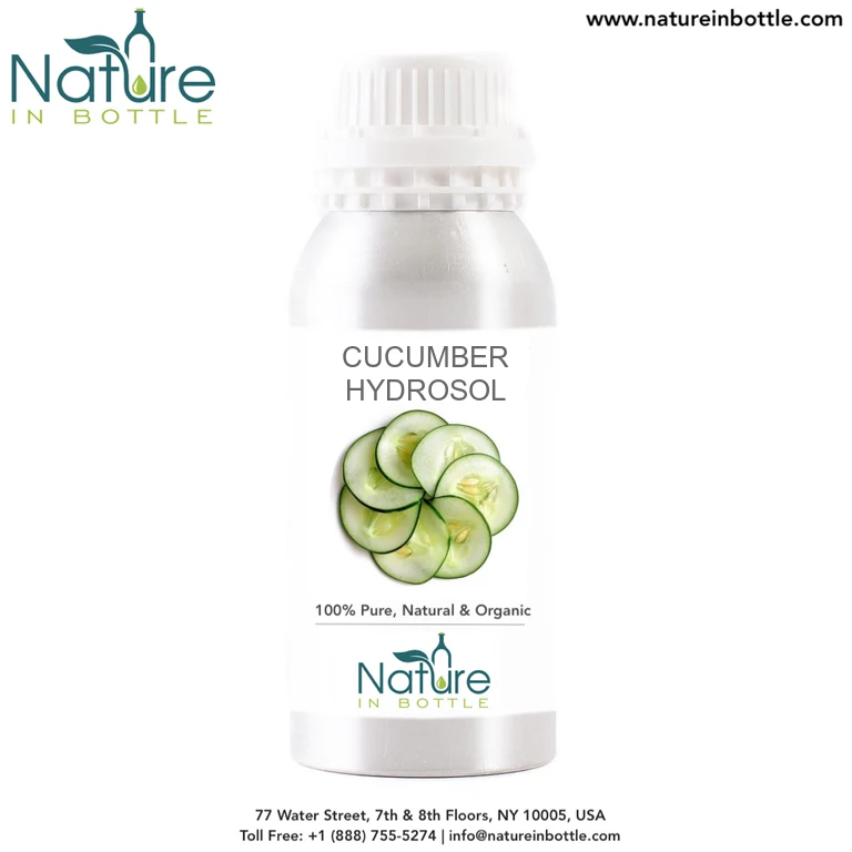 Organic Cucumber Hydrosol | Cucumber Fruit Hydrolat - 100% Pure and Natural at bulk wholesale prices