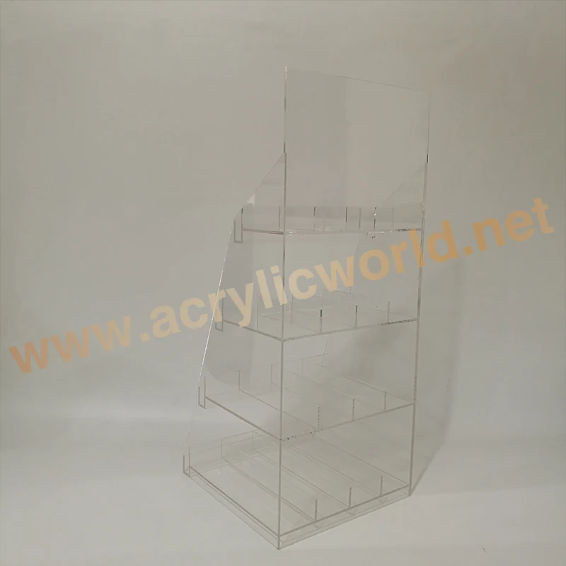 Customized Nail Polish Holder Acrylic 4 Step Counter Display cream Bottles shelf cosmetic display counter
