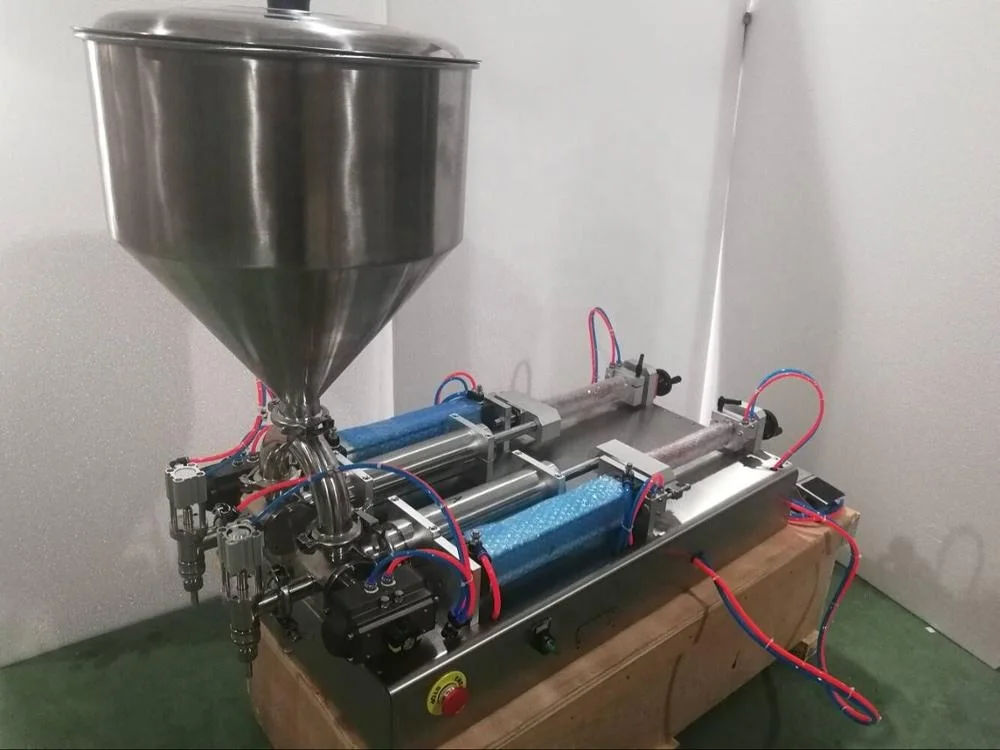 
Semiauto Full Pneumatic Double-head hand sanitize dispenser (volumetric piston filling machine, paste dosing machine, jam doser) 