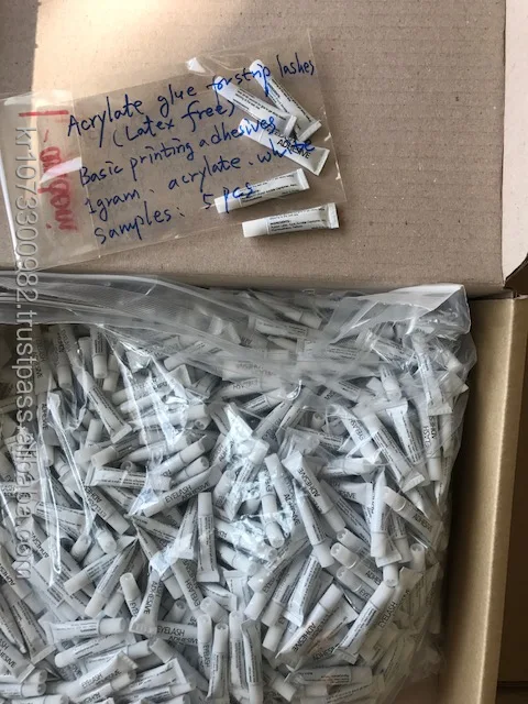 Adhesive for strip eyelashes (Acrylate, Black,Tube Type 1g) AG003 / Latex free glue / fast drying / Long lasting glue