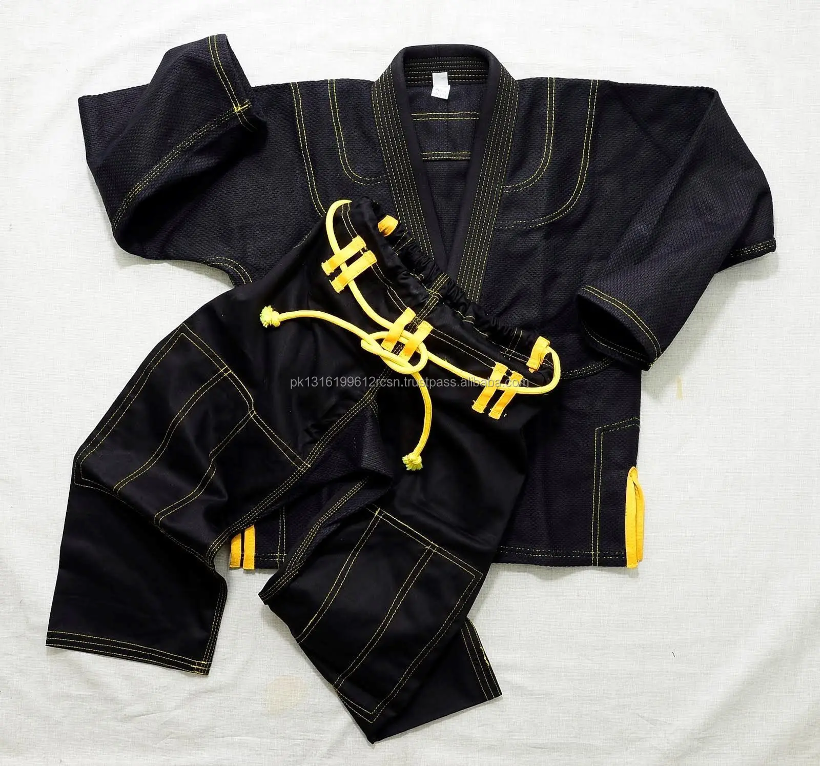 Blank Bjj Gi / Black And Yellow Jiu Jitsu Uniform / Customized BJJ KimonoPremium Quality Wholesale Bjj Uniforms