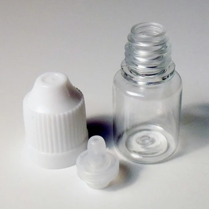 Manufacturers 5ml 10ml clear plastic vape e liquid bottle transparent pet eye dropper bottle with white TPD cap