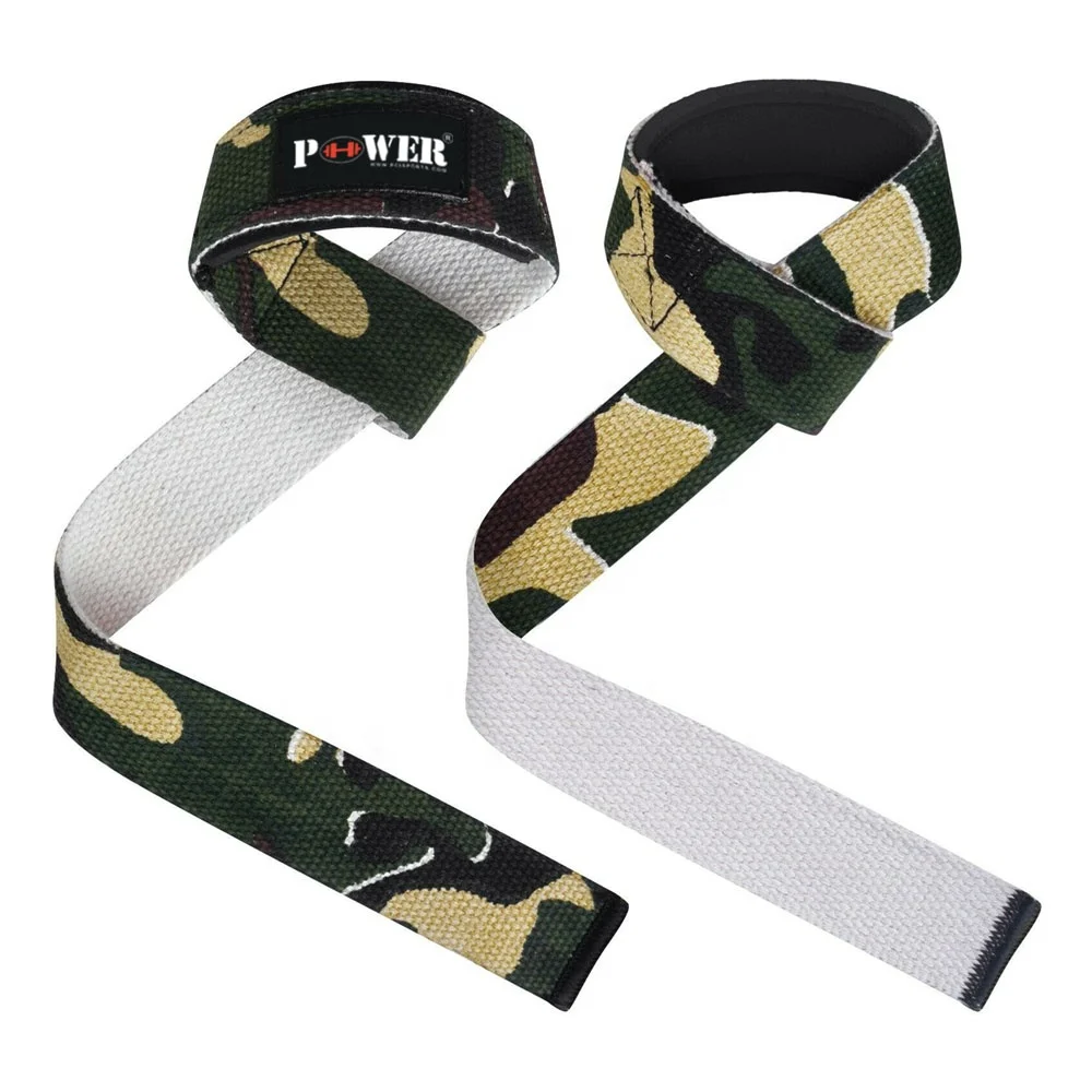 
 2019 Latest Arrival Custom Logo Camouflage Printed Bodybuilding Gym Fitness Weight Lifting Straps For Exercise Training Workout  