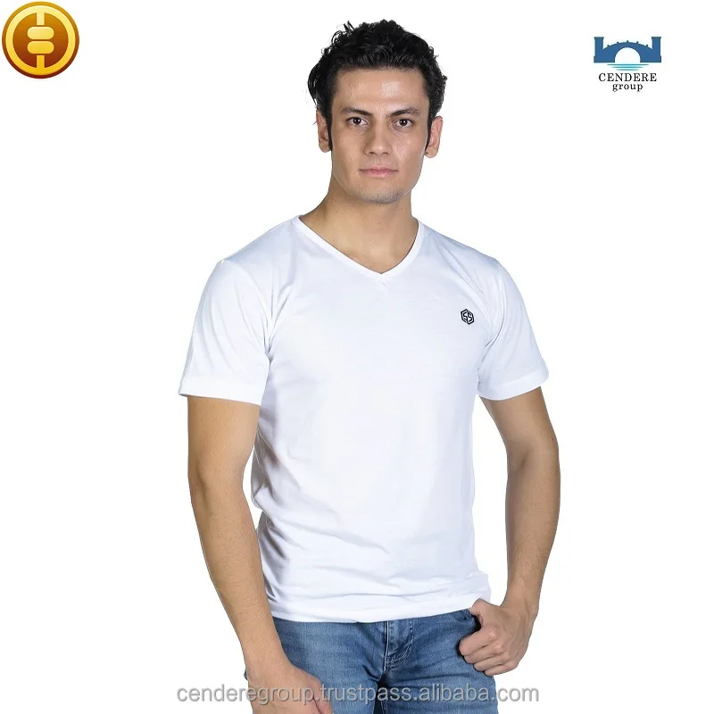 100% Cotton more colors choose V Neck Custom White V Neck High Quality Turquality Men T Shirts