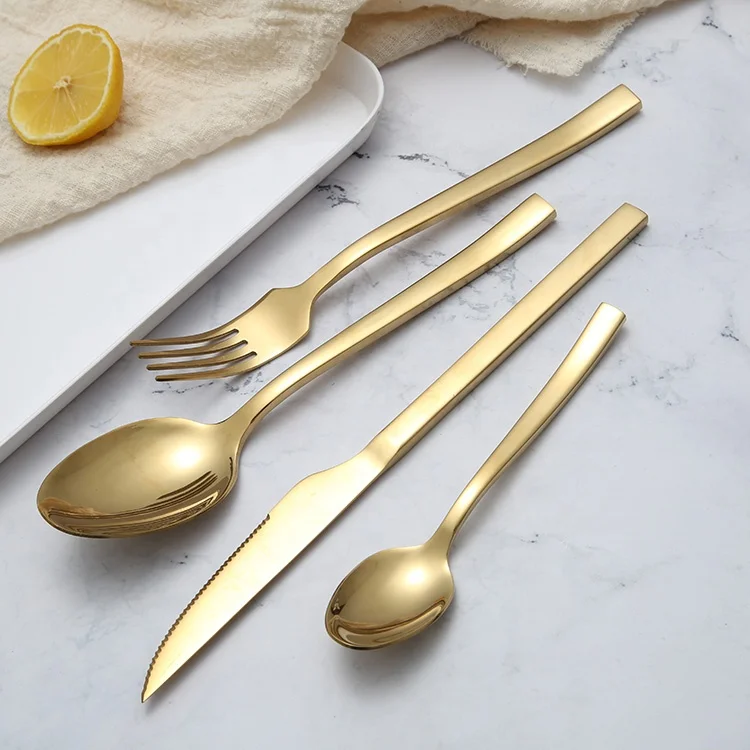 
Easy settings stainless steel cutlery set , gold plated flatware wholesale 