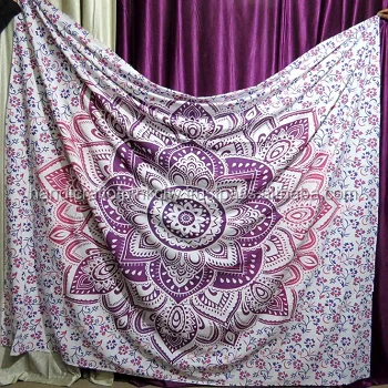 Indian Handmade Round Mandala Tapestry Printed Beach Throw