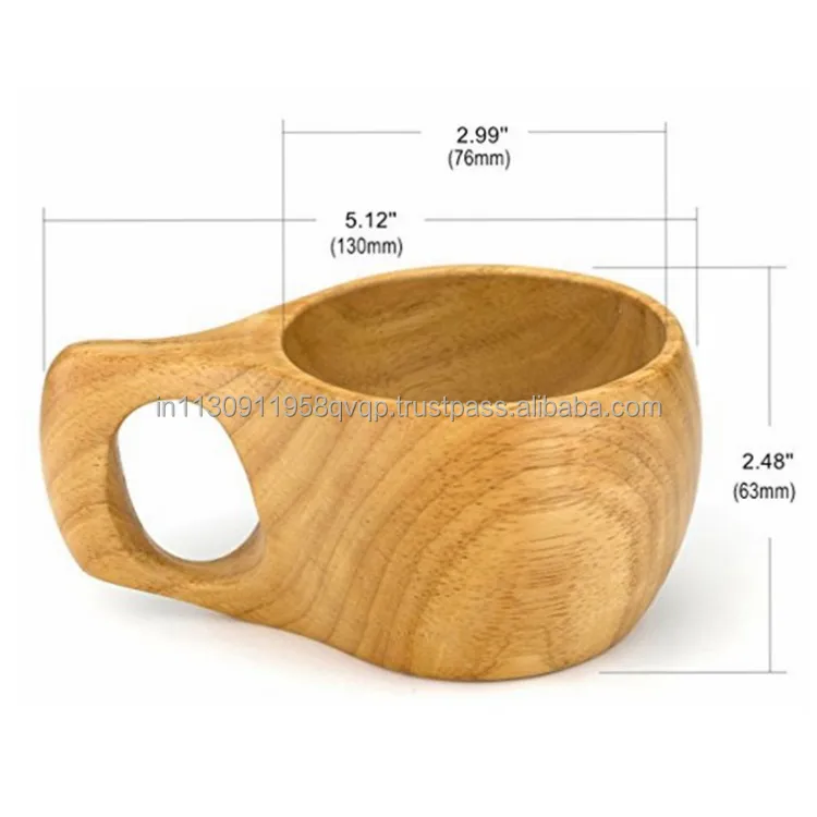 Wood Coffee Mug, Decorative Cups, Teacups