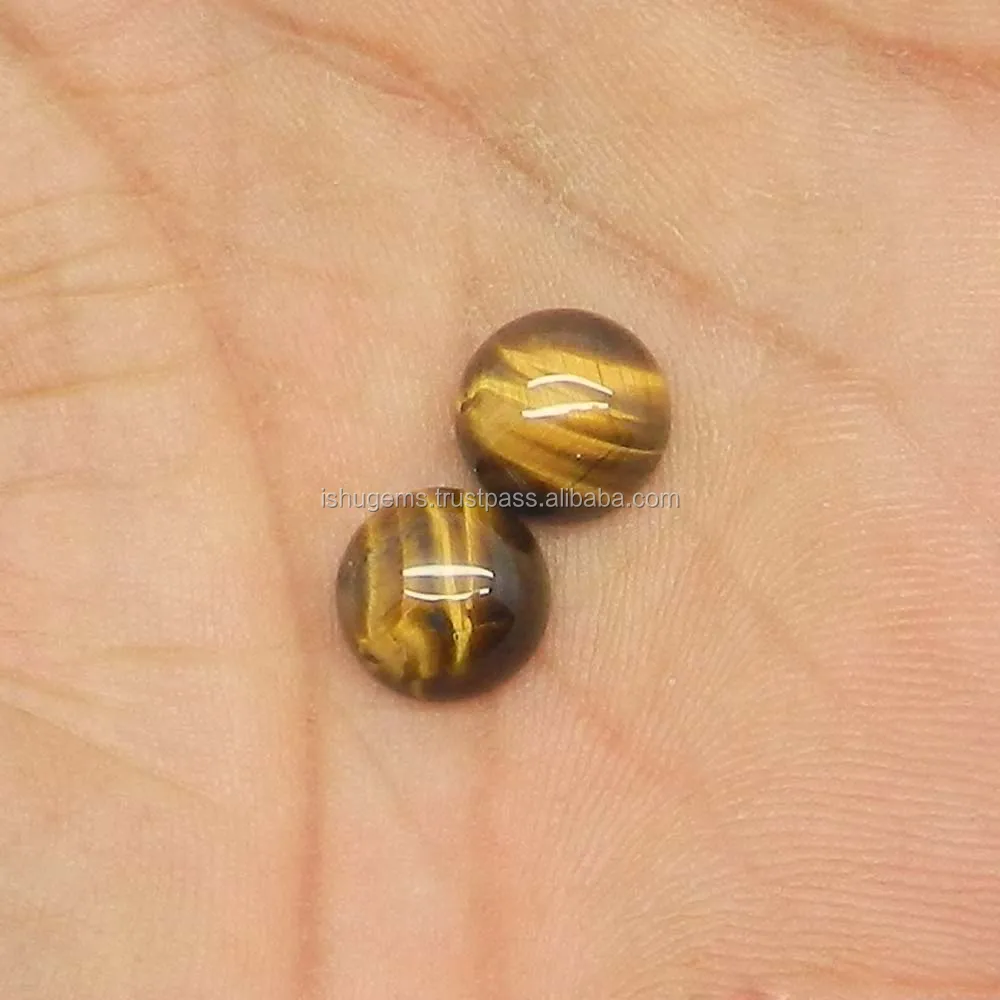 Trendy Collection Genuine Tiger Eye 10mm Round Cabochon 4.20 Cts Loose Gemstone For Jewelry Making