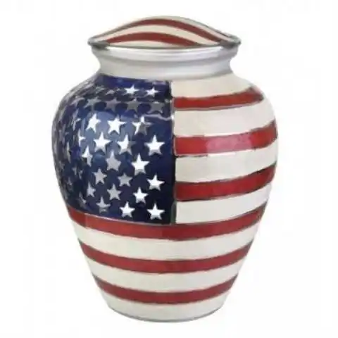 Классические похоронные урны для кремации домашних питомцев с американским флагом в стиле погребания металлические латунные/алюминиевые