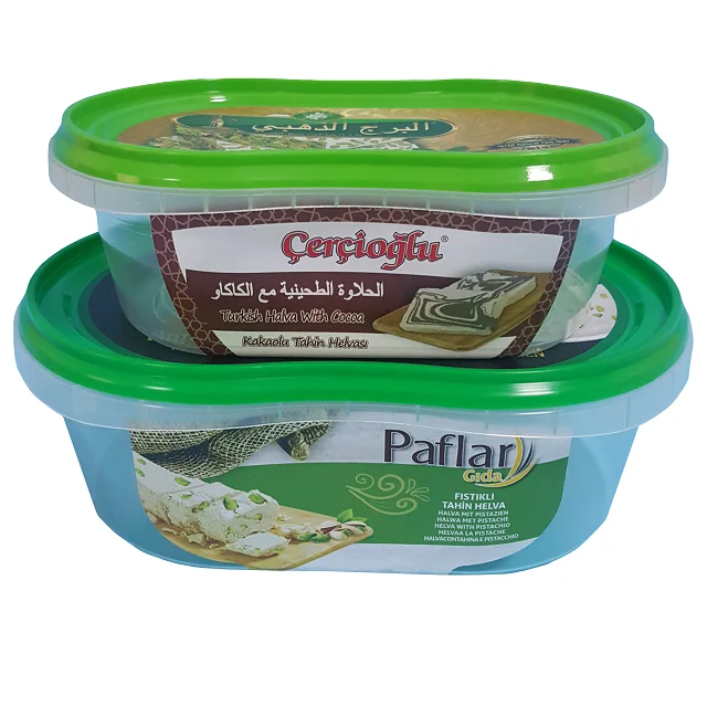 DOK700 Special Design 700ml Tamper Evident PP IML Container & PP IML Lid for Food (Ice Cream Cheese Yogurt Halva...) Packaging