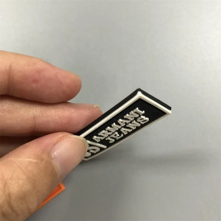 Custom pvc 3d clothing embossed rubber patch tag
