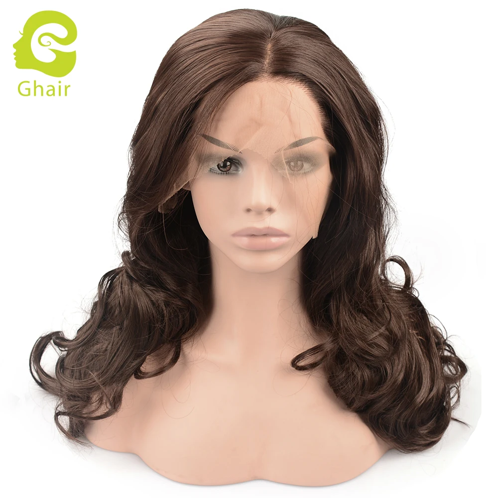 24 дюймовый синтетический парик 6 # парик с фронтальной сеткой