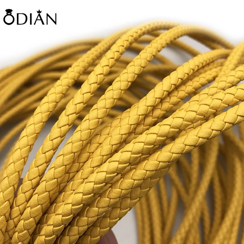 Odian Jewelry 5mm Diameter Italian Faux Suede Genuine Leather Cord Flat Round for Bracelet Making Wholesale