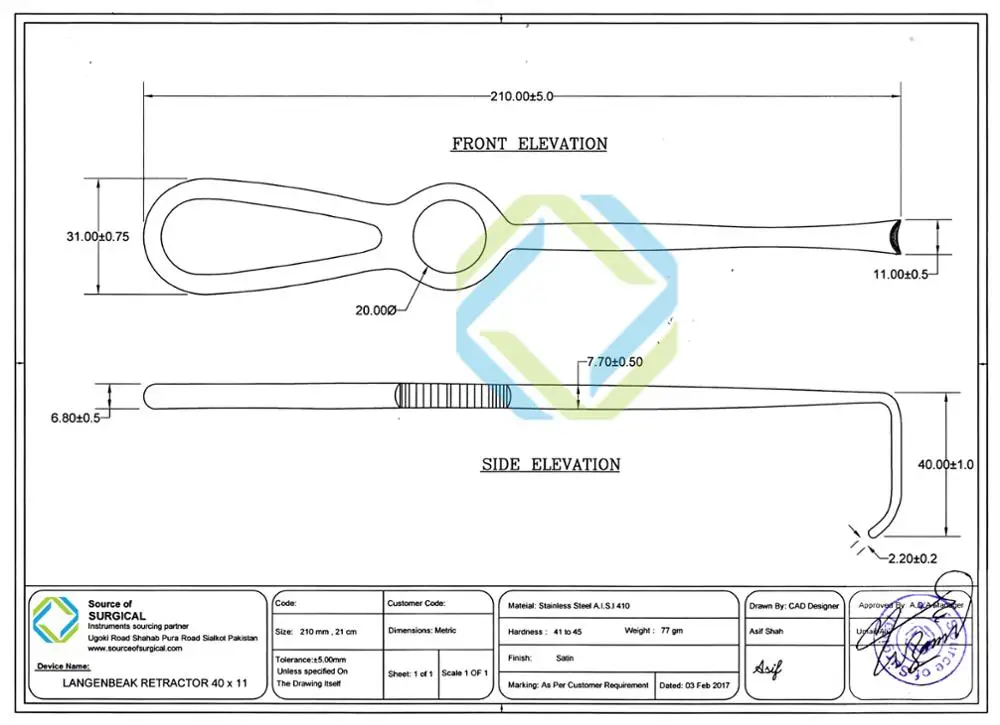 Langenbeak Retractor