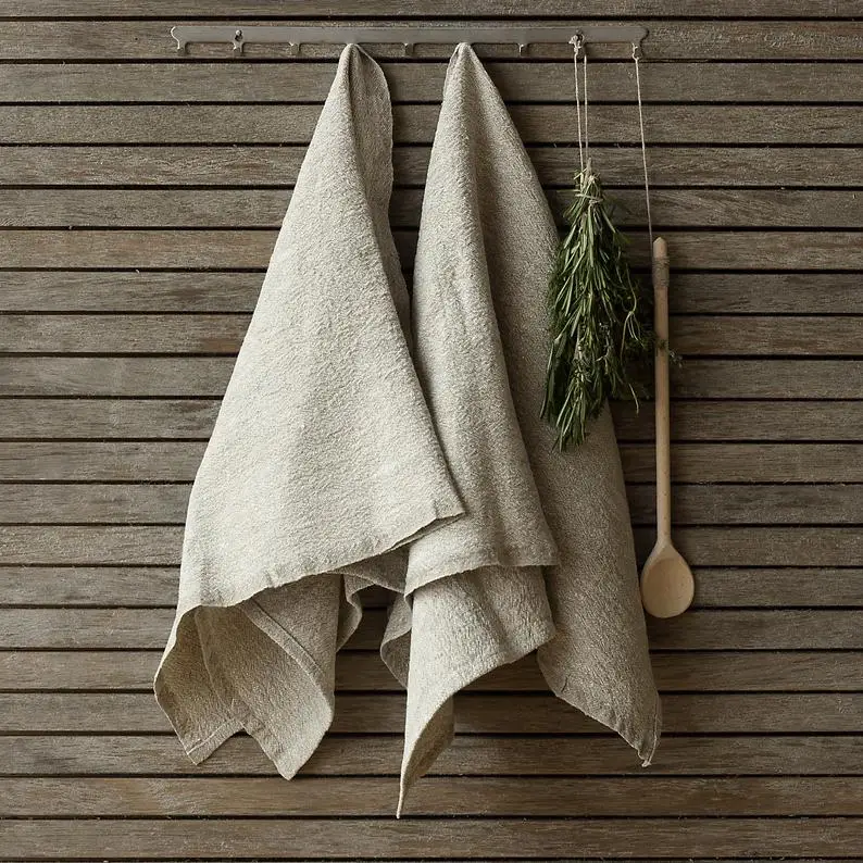 100%  Linen cotton  tea towel with customized label