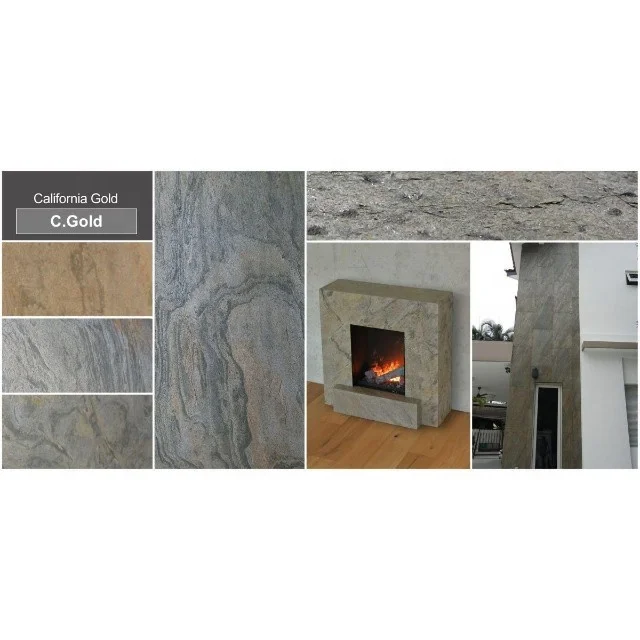 Natural 2MM Interior Ultra Thin Smooth Flexible California Gold Slate Stone Thin Flexible Veneer Sheet
