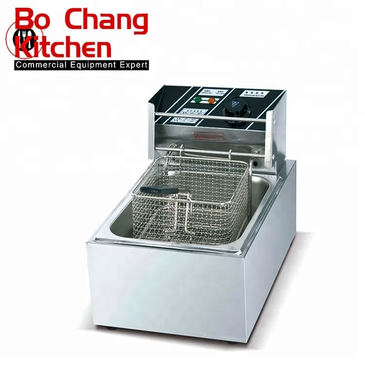 single tank single basket With temperature limited protection device Electric table top mini deep fryer