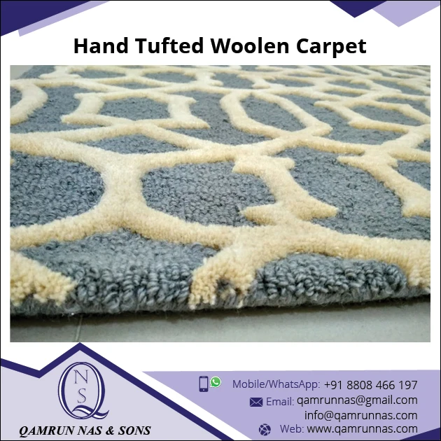 Decorative 100% Wool Tufted Carpet in yellow color beautiful design carpet for bulk order available in stock