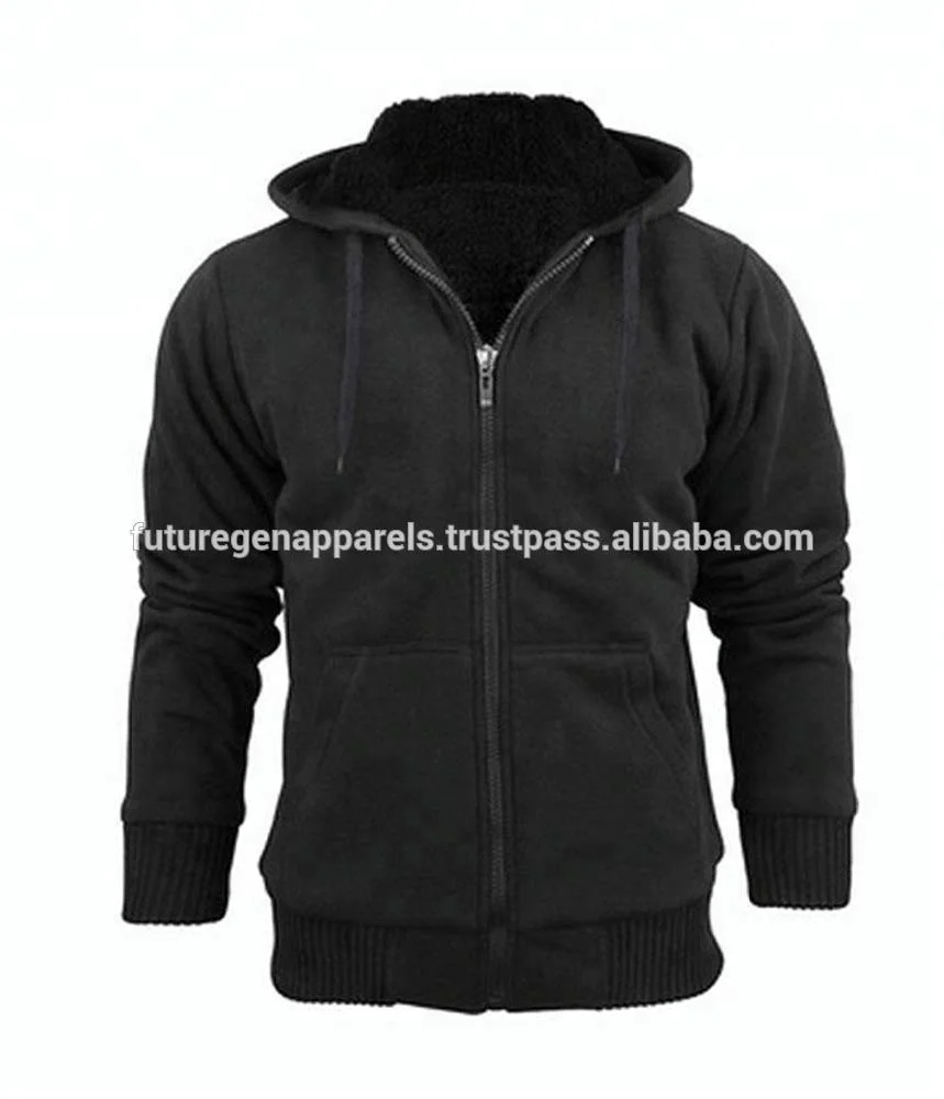 Customizable Fashion Long-Sleeve Fleece Jacket with Hoodie Zippered Design and Lined Collar Fabric Colors in Stock