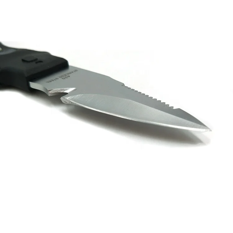 High quality fixed  black stainless steel blade dive knife,  diving equipment.