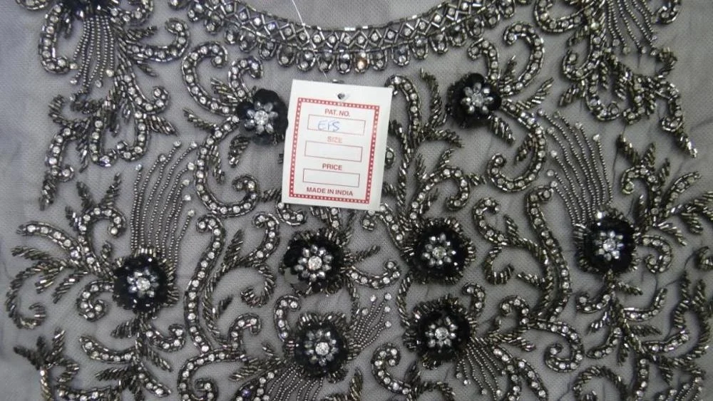 india New Innovative Product Beaded Applique Lace Trim Crystal Rhinestones Patches