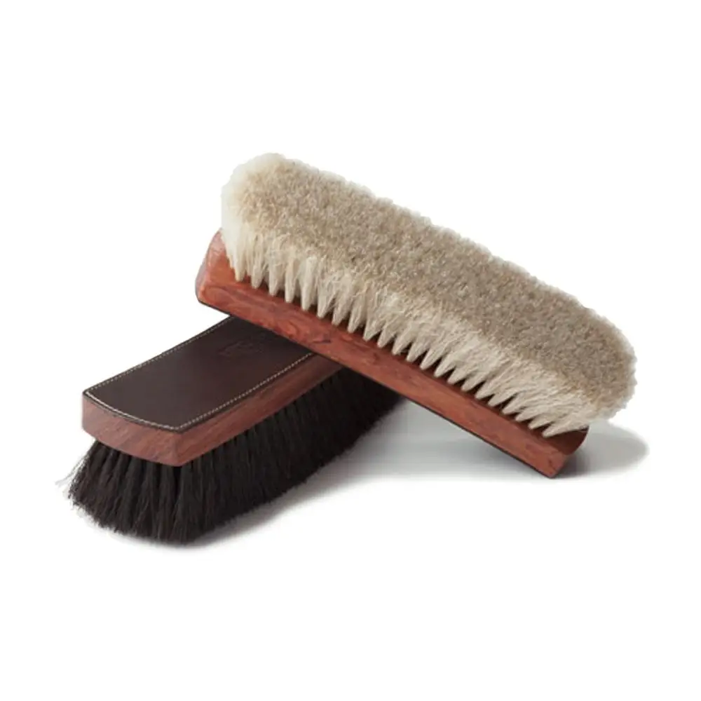 Щетка для обуви из конского волоса, 6 х2 дюйма, натуральная щетина, 100% щетка для обуви ручной работы с деревом