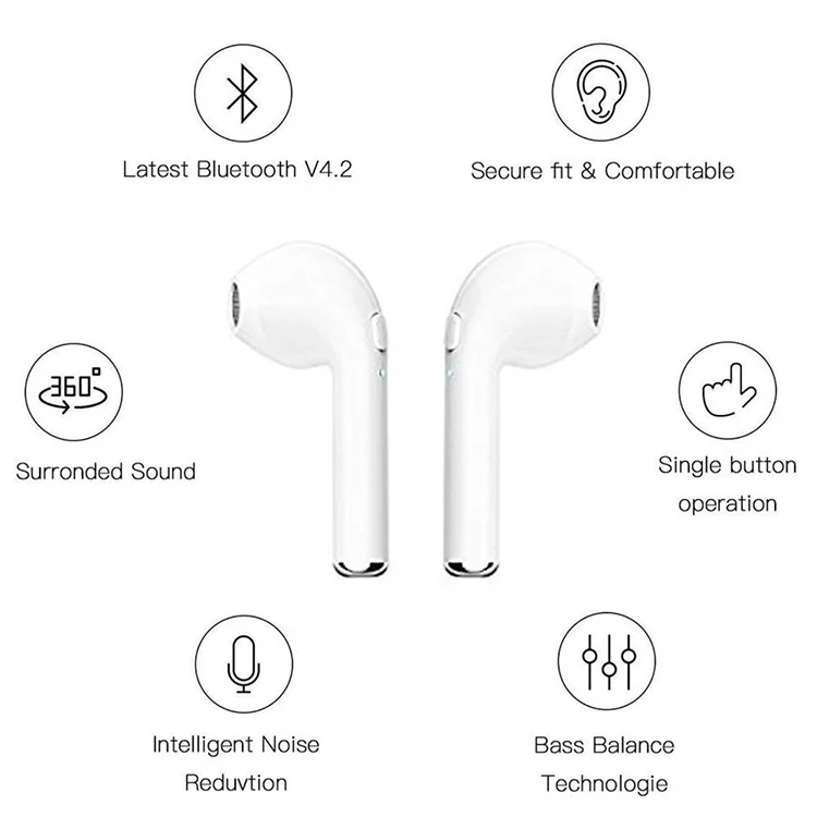  2020 для Apple Air TWS i7 i7s Pods мини беспроводные наушники-вкладыши наушники