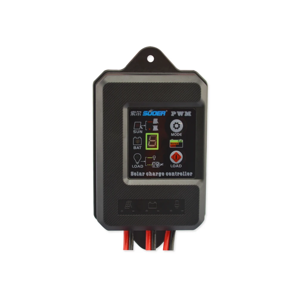 Suoer IP67 Grade Waterproof Controller 12V 24V PWM Solar Charge Controller 10A With Digital Display