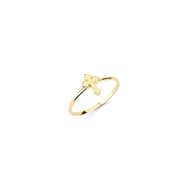 Gold Plated Cross Ring Fashion accessory Elegant Trendy cross ring Christian symbol Inspirational jewelry